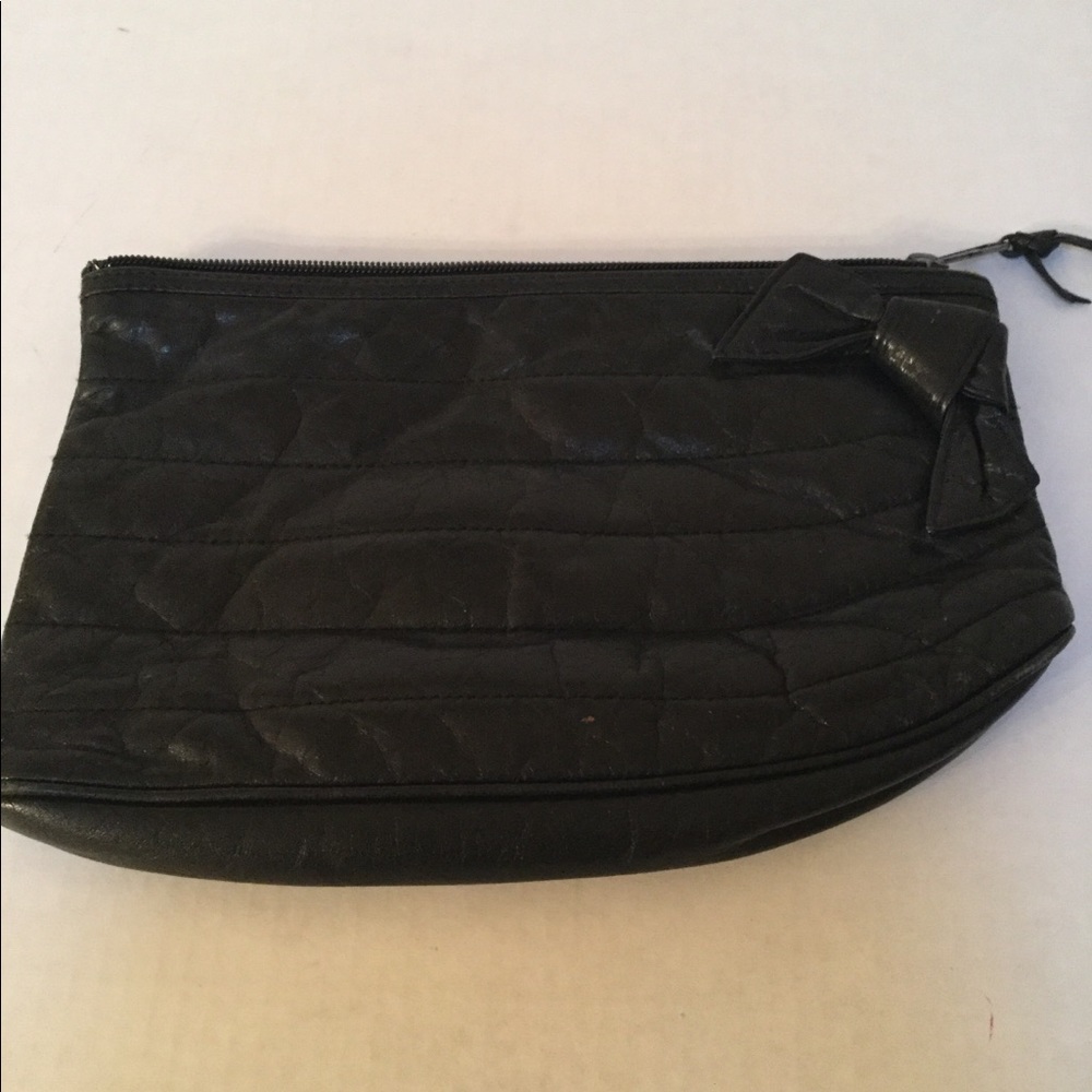 Black leather bag